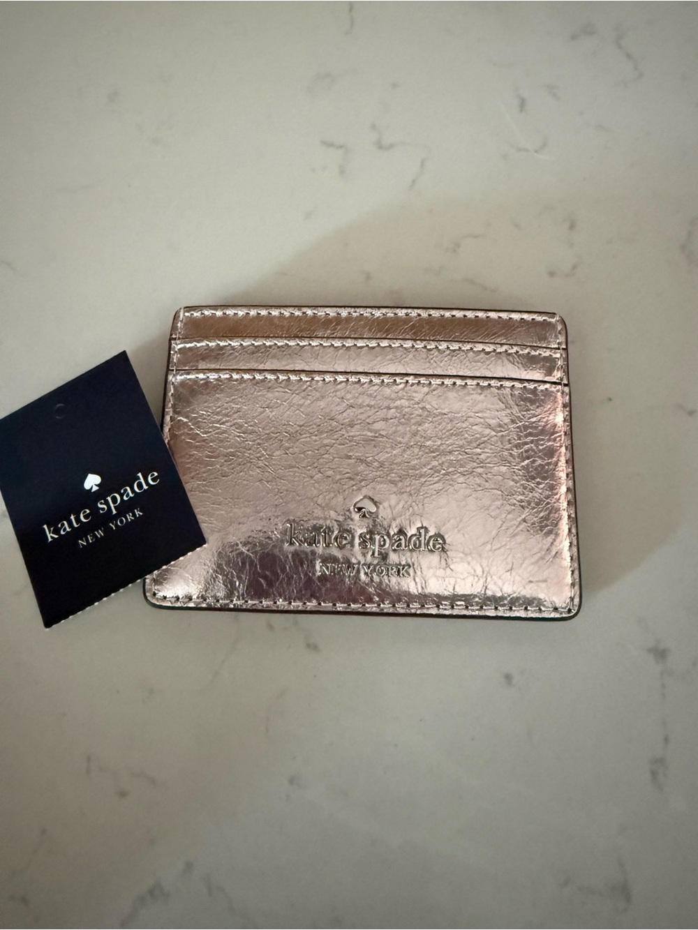 kate spade Madison crinkle card holder lilac moon